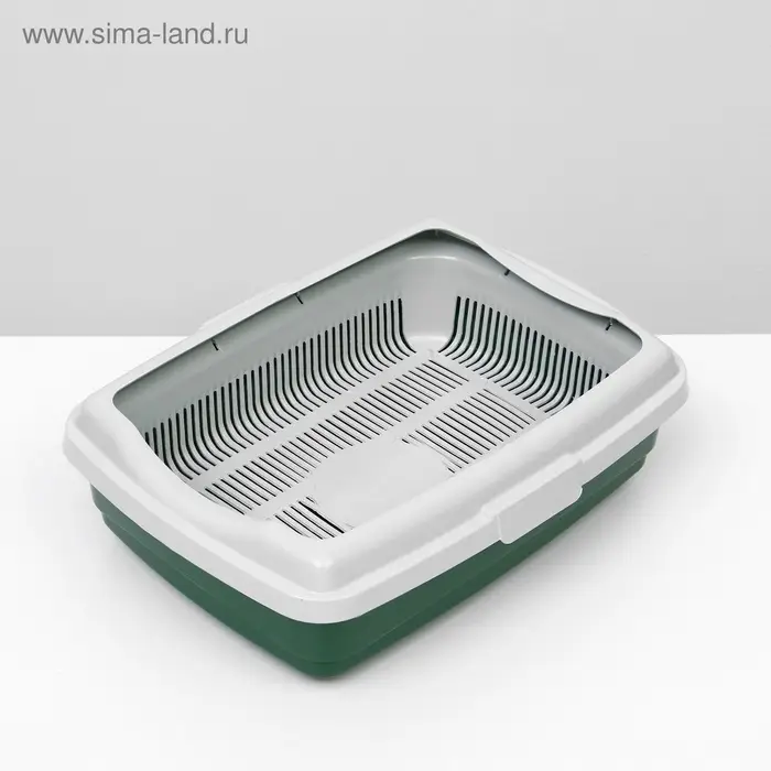 Лоток большой с сеткой и бортиком Atlantis &laquo;Стандарт&raquo;, 43&times;33&times;12.5 см, зеленый