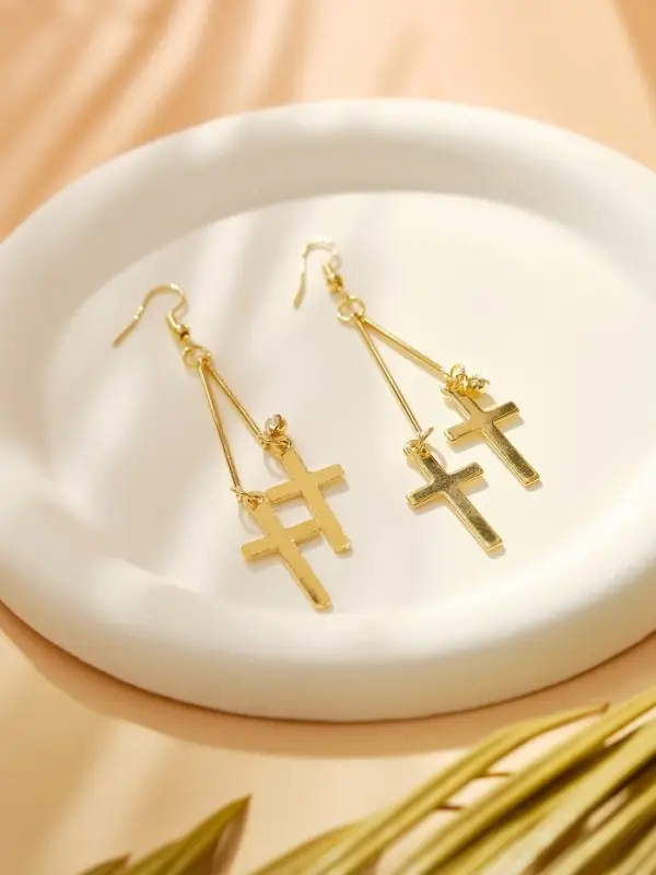 Серьги висячие &laquo;Шелест&raquo;, крестики, цвет МИКС, 8.5 см