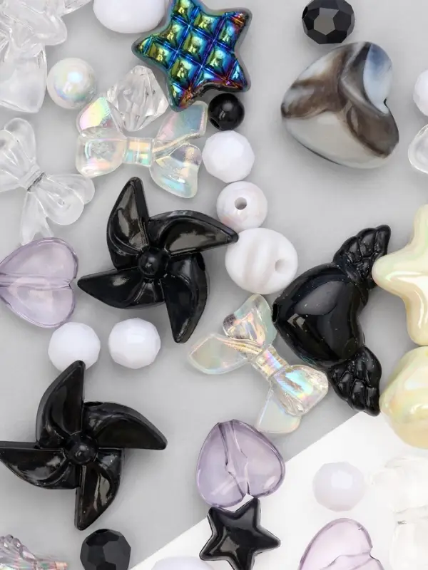 Бусины &laquo;Микс&raquo;, набор 50 г, чёрно-белые