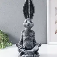 Фигура - подставка для мелочей &laquo;Заяц с лотосом&raquo;, 20&times;16&times;43 см, античный