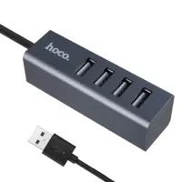 HUB на 4 USB HB1 HOCO серый