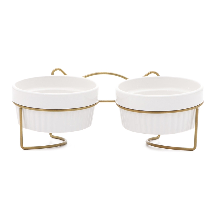 Миски керамические на подставке 2 х 250 мл Миски керамические на подставке 2 х 250 мл