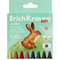 Восковые мелки 8 цветов ErichKrause Baby Jumbo, утолщенные, круглые