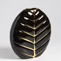 Ваза настольная керамика "Новайо" 18х17 см, чёрный Ваза настольная керамика "Новайо" 18х17 см, чёрный