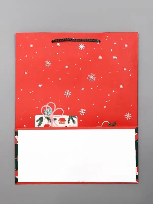 Пакет подарочный новогодний ламинированный, «Подарки на Новый Год» , 26×12×32 см