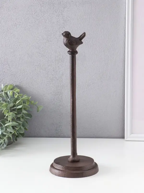Фигурка чугун, держатель для полотенец бумажных &laquo;Птичка&raquo;, 12&times;12&times;33 см