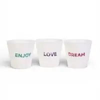 Набор кашпо 3 в 1 Dream, enjoy, love, тиснение, 0.8 л, 11&times;12 см