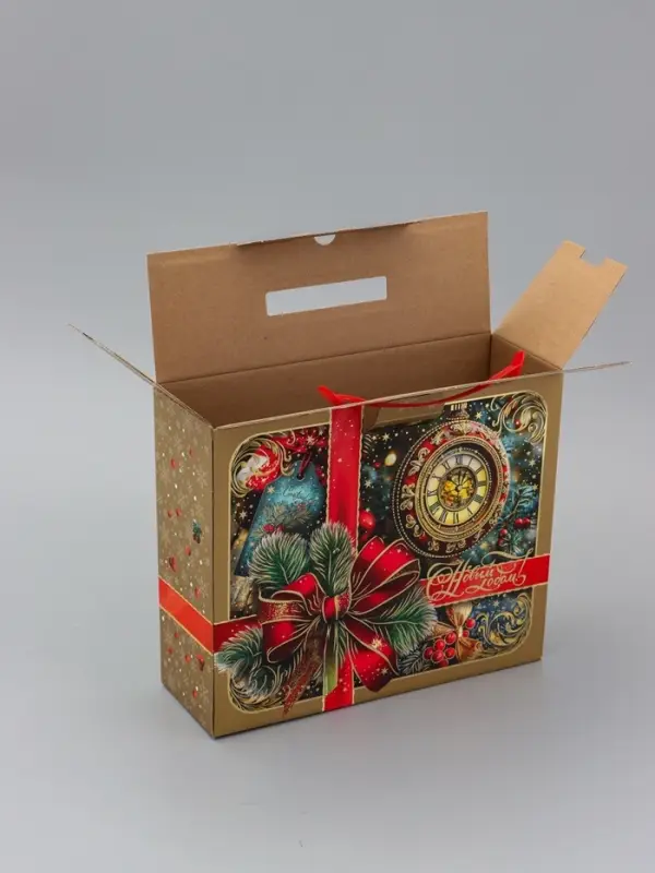 Коробка Новогодняя подарочная Коробка Новогодняя подарочная "Часики" 29 х 24,5 х 9,5 см