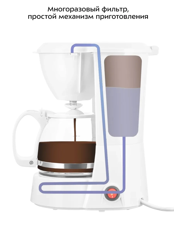 Кофеварка электрическая капельная КТ-7327 - 650 Вт - 0,75 л Кофеварка электрическая капельная КТ-7327 - 650 Вт - 0,75 л