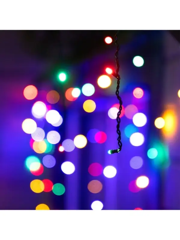 Гирлянда &laquo;Бахрома&raquo; 12&times;0.7 м, IP44, УМС, тёмная нить, 240 LED, свечение мульти, 220 В