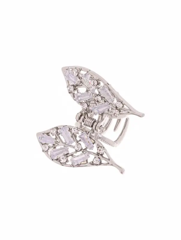 Крабик для волос &laquo;Доротеа&raquo;, лепестки, 3.5 см, серебристый