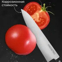 Нож кухонный шеф Magistro Hinshitsu, нержавеющая сталь, лезвие 21.3 см, длина 39 см, чёрный
