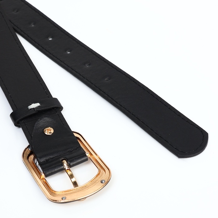 Ремень женский, ширина 2,9 см, пряжка металл, цвет чёрный Ремень женский, ширина 2,9 см, пряжка металл, цвет чёрный