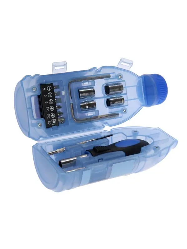 Набор инструментов ТУНДРА, подарочный пластиковый кейс &laquo;Бутылка&raquo;, 15 предметов