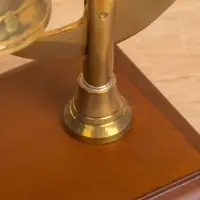 Колокол настольный с подставкой для ручки 10&times;18&times;18 см, латунь, дерево