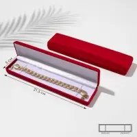 Футляр бархатный под браслет, цепочку, часы &laquo;Пенал&raquo;, 21.5&times;5&times;2.5 см, красный, вставка белая