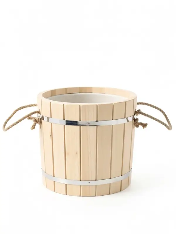 Ведро-запарник для бани и сауны, 15 л, деревянное, пластмассовая вставка