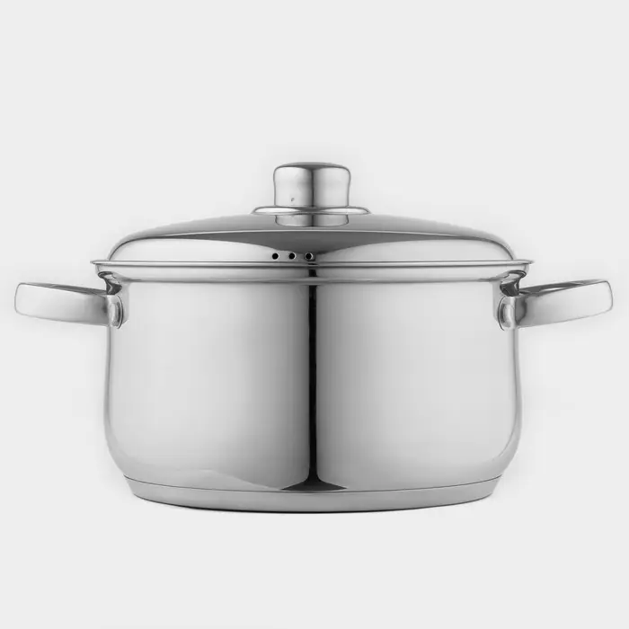 Кастрюля Катунь &laquo;Гретта&raquo;, 4.5 л, d=22 см, с крышкой, капсульное дно, индукция, нержавеющая сталь, AISI - 201, хромированная