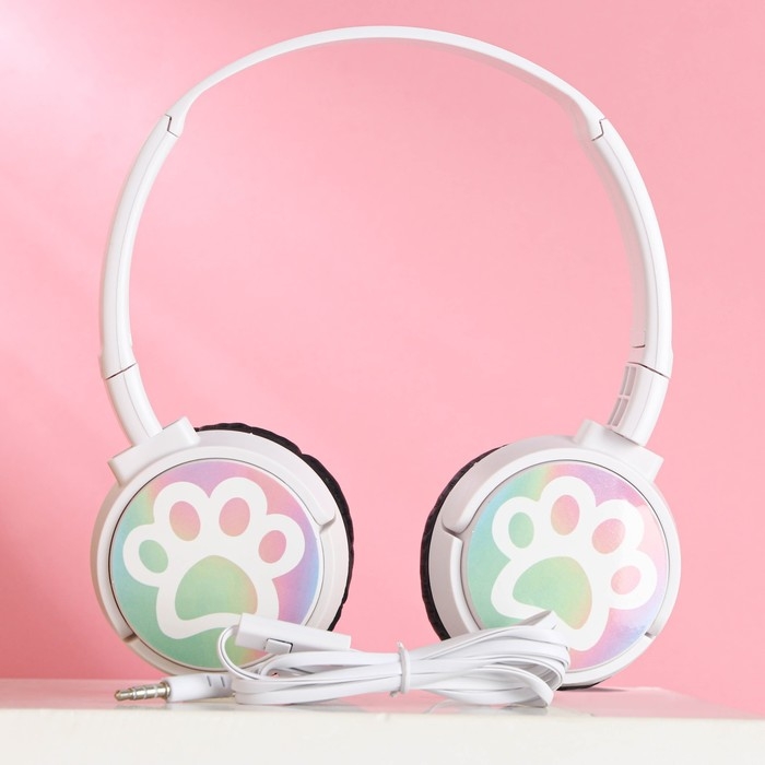 Новогодние наушники, накладные «Happy year», с микрофоном