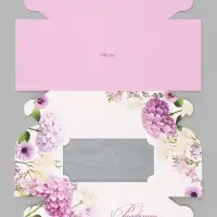 Коробка складная с окном,"Цветы",  25 х 15 х 7 см