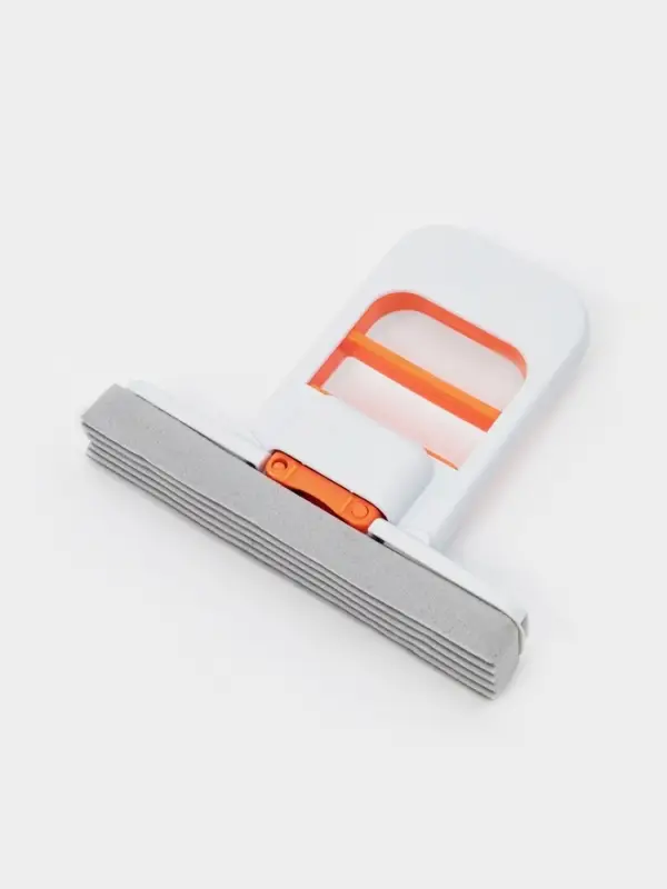 Мини швабра с насадкой ПВА с отжимом, насадка 14х3, серо-оранжевая