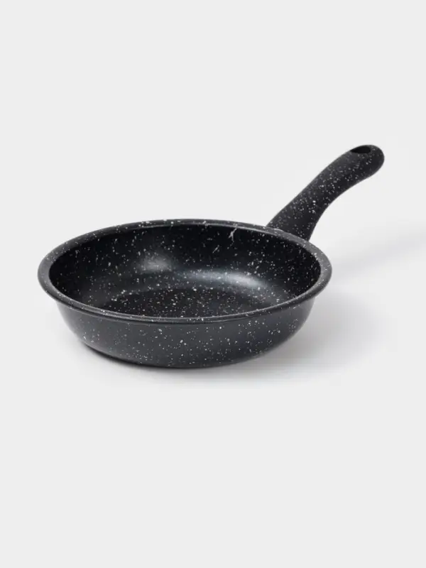 Сковорода Доляна Black Rock, d=14 см, ручка софт тач, антипригарное покрытие, чёрная