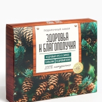 Набор «Здоровья и благополучия»: кедровый орех в сосновом сиропе 25 г., бальзам 100 мл., кедрокофе 50 г.