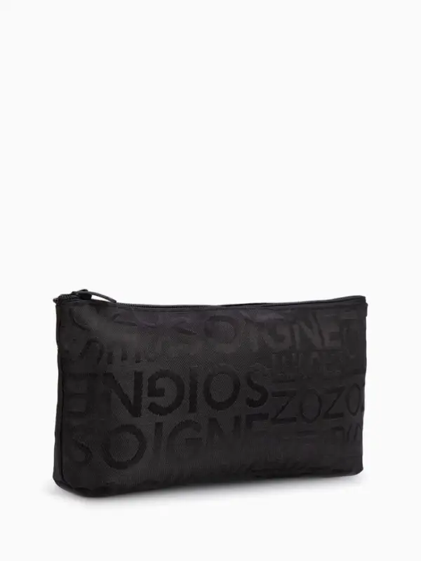 Косметичка - пенал на молнии, маленькая, с рисунком, чёрная