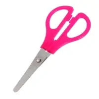 Ножницы 13 см (+-0.5 см) пластиковые ручки, МИКС, закругленные концы, лезвие с линейкой