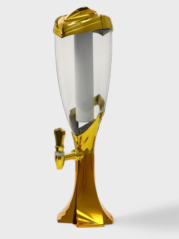 Башня пивная «Вавилон голд», 3 л, ёмкость для льда, подсветка, пластик, золотистый Башня пивная «Вавилон голд», 3 л, ёмкость для льда, подсветка, пластик, золотистый