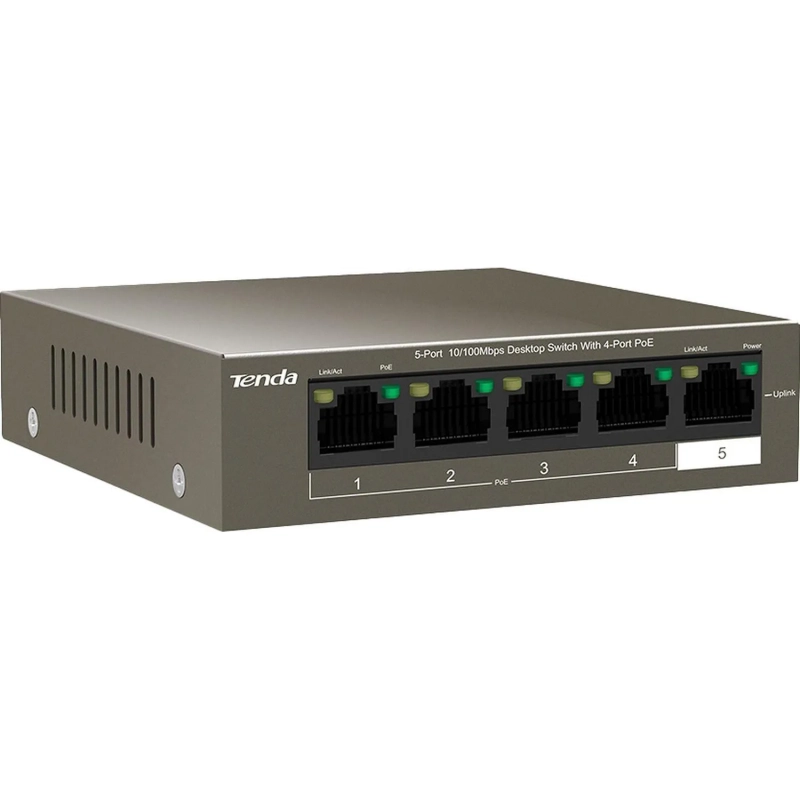Коммутатор Tenda TEF1105P-4-38W 4 порта PoE+ (35W)