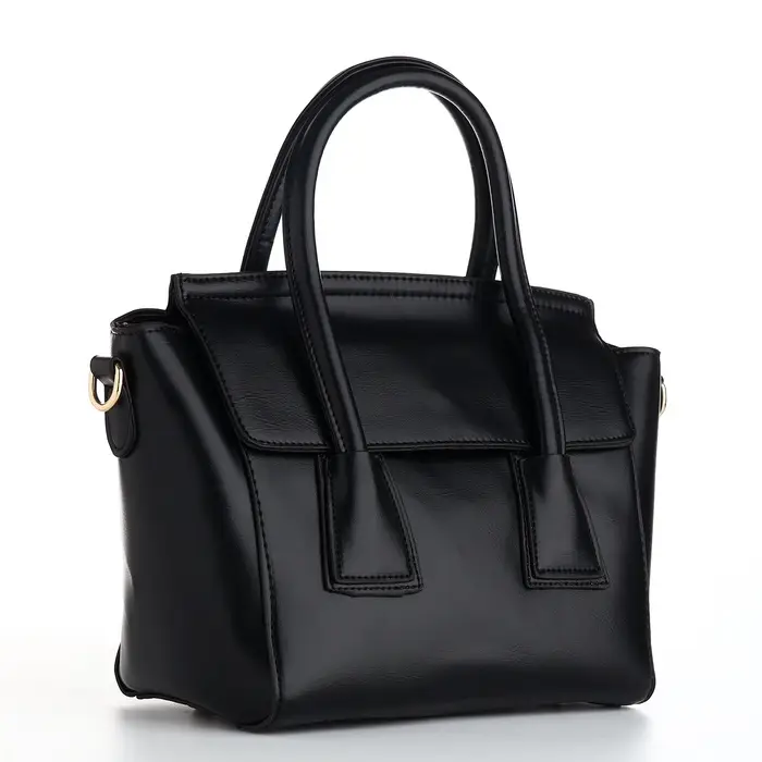 Сумка женская мессенджер на магните, 35&times;15&times;23 см, чёрная