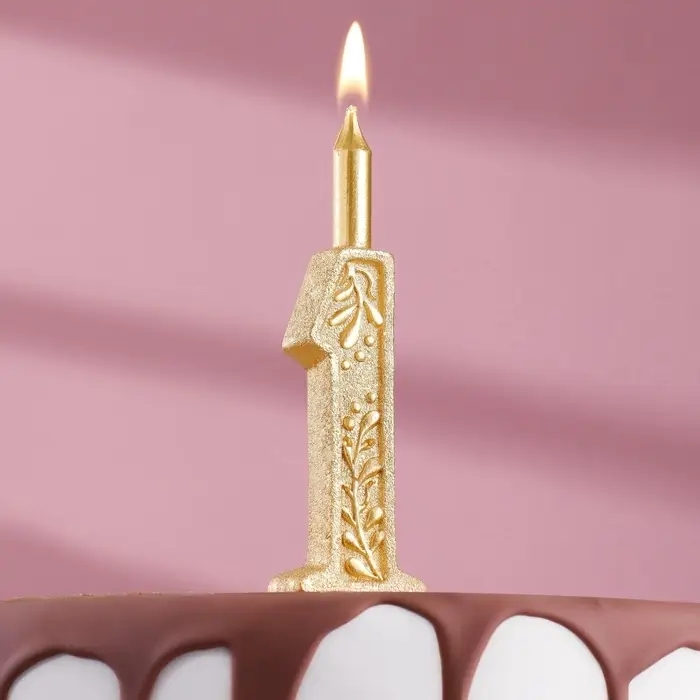 Свеча для торта &laquo;Цифра 1&raquo;, 10.2 см
