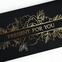 Конверт для денег Present for you, 16.5&times;8 см, тиснение, чёрный крафт