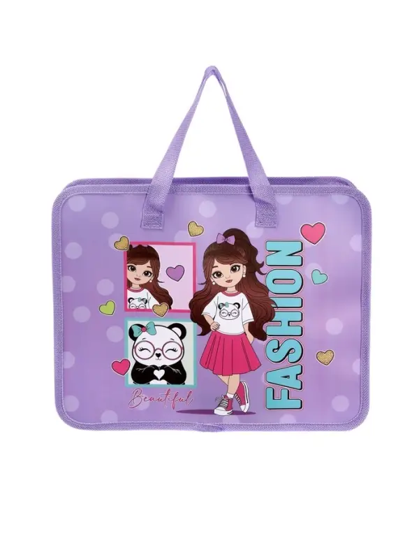 Папка с ручками &laquo;Модница&raquo;, А4, пластиковая, 70 мм, 322&times;256 мм