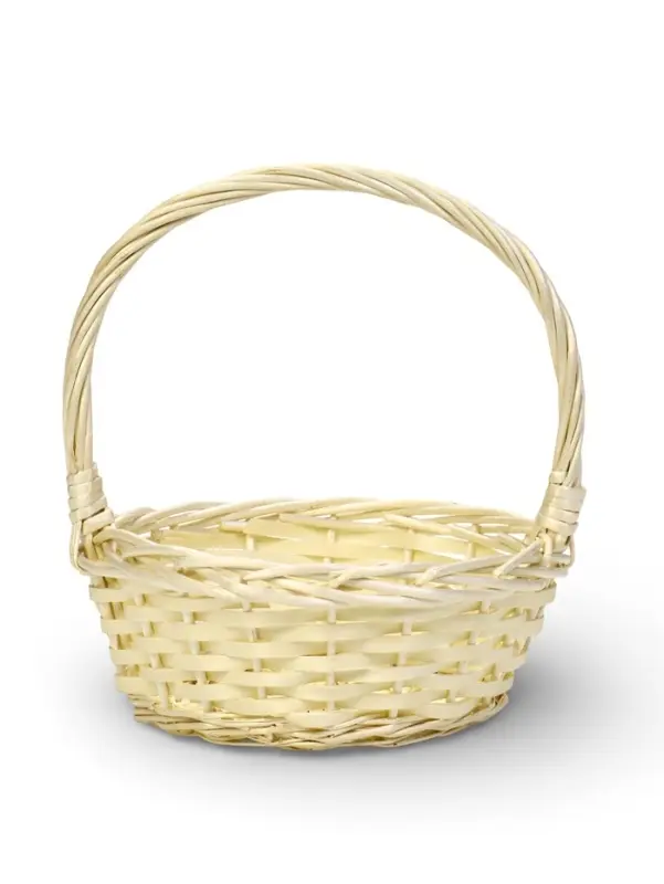 Набор корзин 3 шт ИВА 27x27x11 22x22x10 15x15x9 см ПЛЕТ ручка h=17/14/12 см  выбел