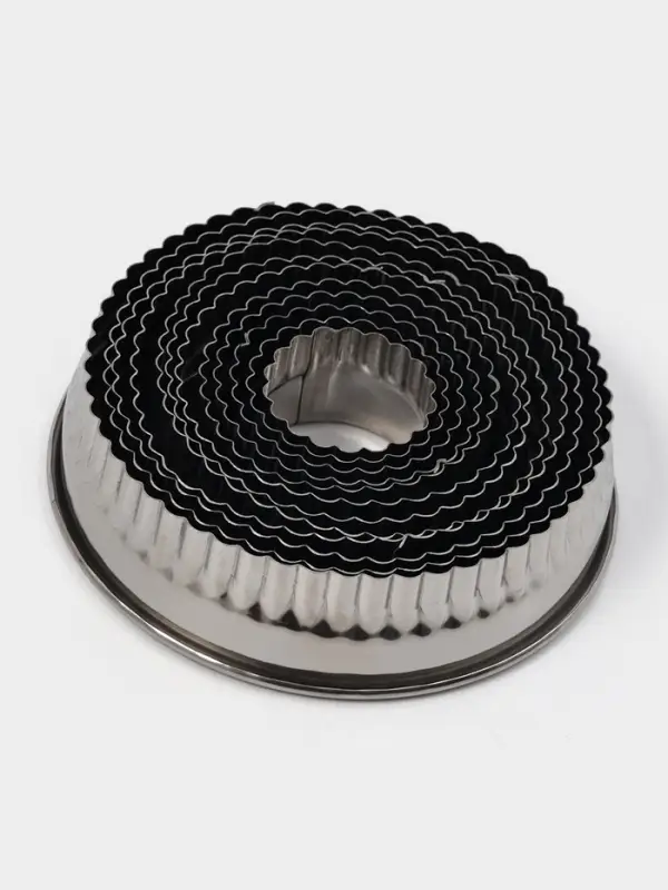 Формы для печенья Доляна &laquo;Волна&raquo;, набор 12 шт., d=3.5-10.5 см, h=3 см, нержавеющая сталь