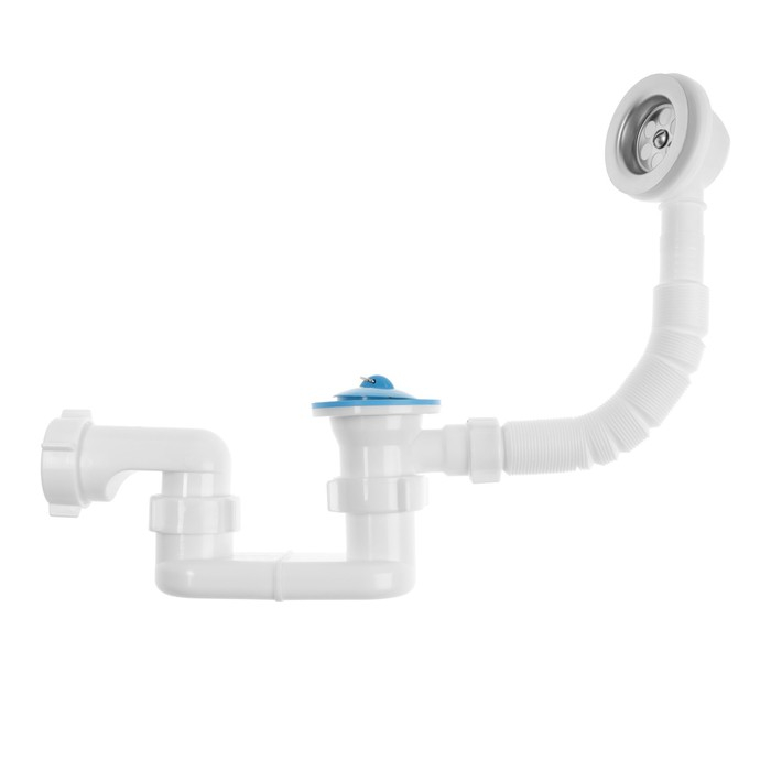 Сифон для ванны  Сифон для ванны "АНИ Пласт" Варяг С6050, плоский, 1 1/2" x 40, с выпуском и переливом