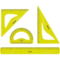 Набор Milan для черчения:линейка 30см, 2треуг(45град,30град),транспорт, жел