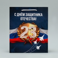 Пакет подарочный ламинированный, упаковка, «Защитник Отечества», ML 21 х 25 х 8 см