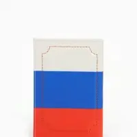 Обложка для паспорта, с металлическим гербом, триколор