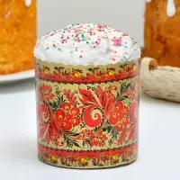 Форма для выпечки кулича и кекса бумажная Деко-про &laquo;Хохлома&raquo;, одноразовая, 9&times;9 см, МИКС