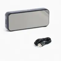 Часы - будильник электронные, настольные, календарь, термометр, гигрометр, 16.8&times;6.6 см, чёрные