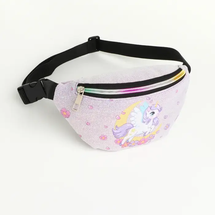 Сумка поясная детская на молнии &laquo;Выбражулька&raquo;, сиреневая