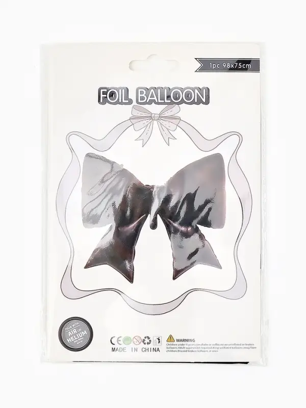 Воздушный шар фольгированный 39" "Бант" цвет черный