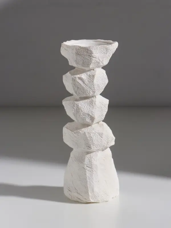 Подсвечник полистоун "Стоунхендж" d=3 и 5,5 см набор 3 шт 6,5х7х12 6,5х7х16 6,5х7х20 см