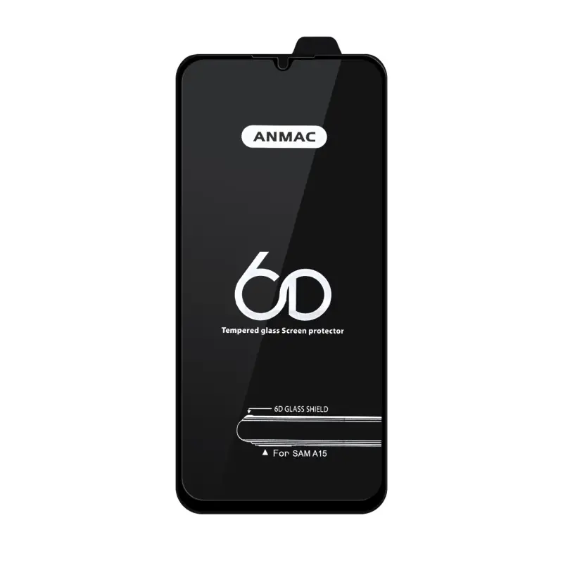 Защитное стекло для Samsung A15 Anmac 6D Black без упаковки Арт. 1137479 (10 шт./уп.)