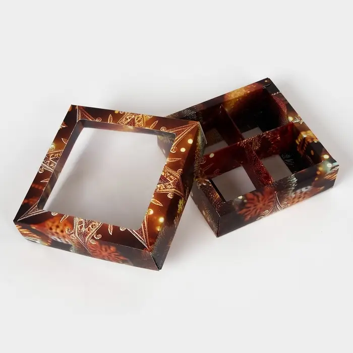 Коробка под 4 конфеты &laquo;Новогодняя звезда&raquo;, 12.5&times;12.5&times;3.5