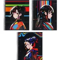 Набор тетрадей Calligrata &laquo;Аниме. Яркий стиль&raquo;, 3 штуки, 96 листов, на гребне, обложка из мелованного картона