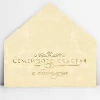 Конверт для денег «Семейного счастья», тиснение, 16.5 х 8 см